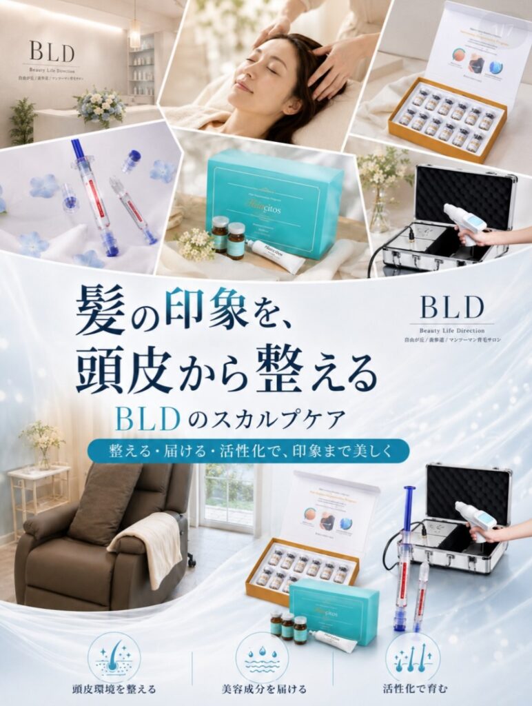 新潟市中央区姥ヶ山の頭皮ケア専門店BLDの待合スペース